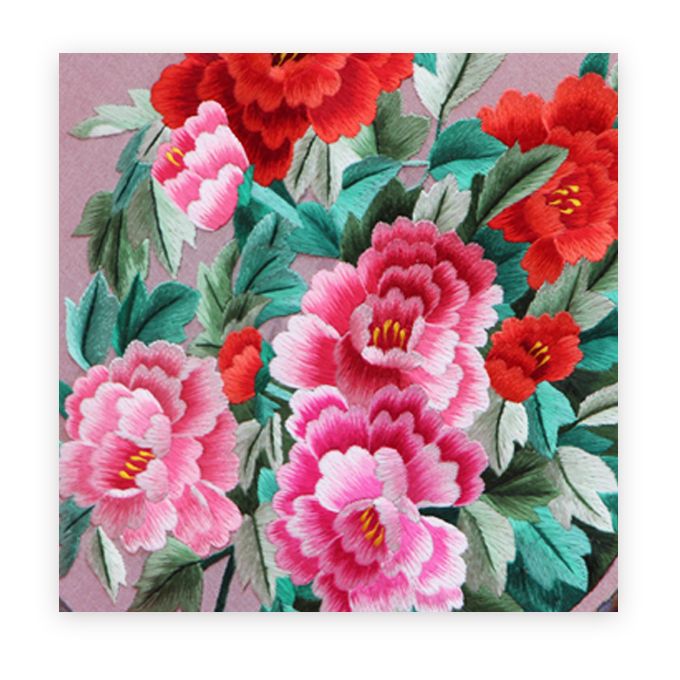 Double-sided Embroidery Fan-Flower Pattern Chinese Classical Art Style, Exquisite Embroidery Craftsmanship, Meticulous Embroidery, Lively Stitches, Beautiful Patterns, And Ingenious Ideas, Good Gift