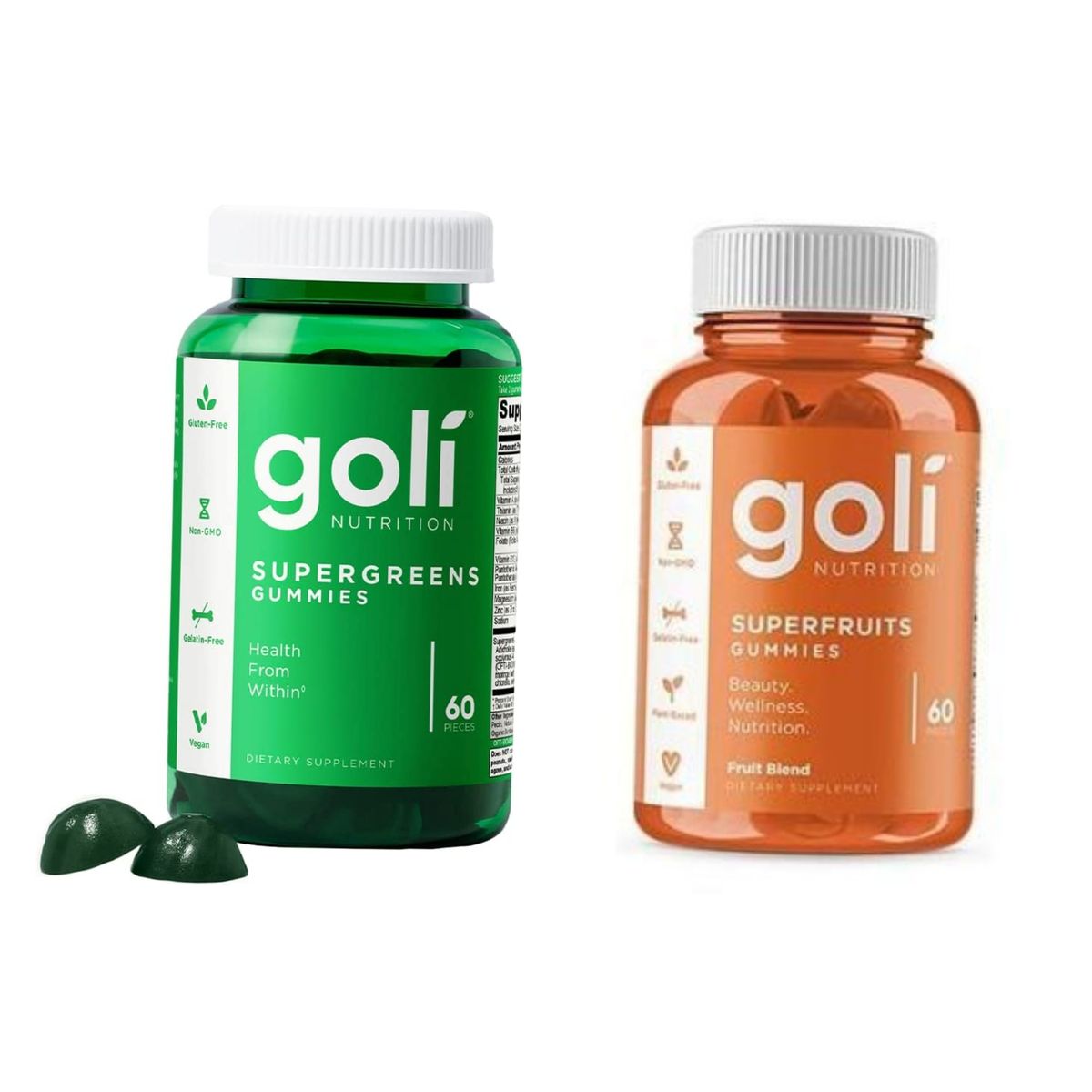 Superfruits And Supergreen Gummies 60 Counts Expires 2025