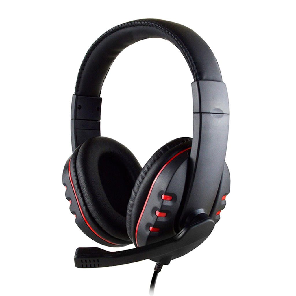 Gaming Headset Headphone  With Microphone Mic Speaker Black+Red