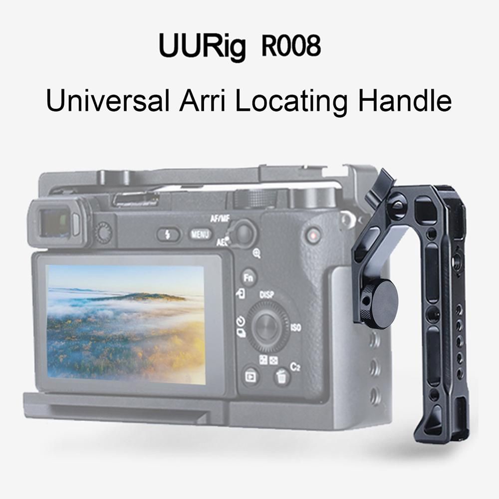 UURig R008 Universal Camera Top Handle Handgrip with Cold Shoe Mounts 15mm Rod Clamp 3/8 Inch Screw Lock Adopt for ARRI Standard Locating Hole for Microphone Lights Monitor for Camera Rig Cage
