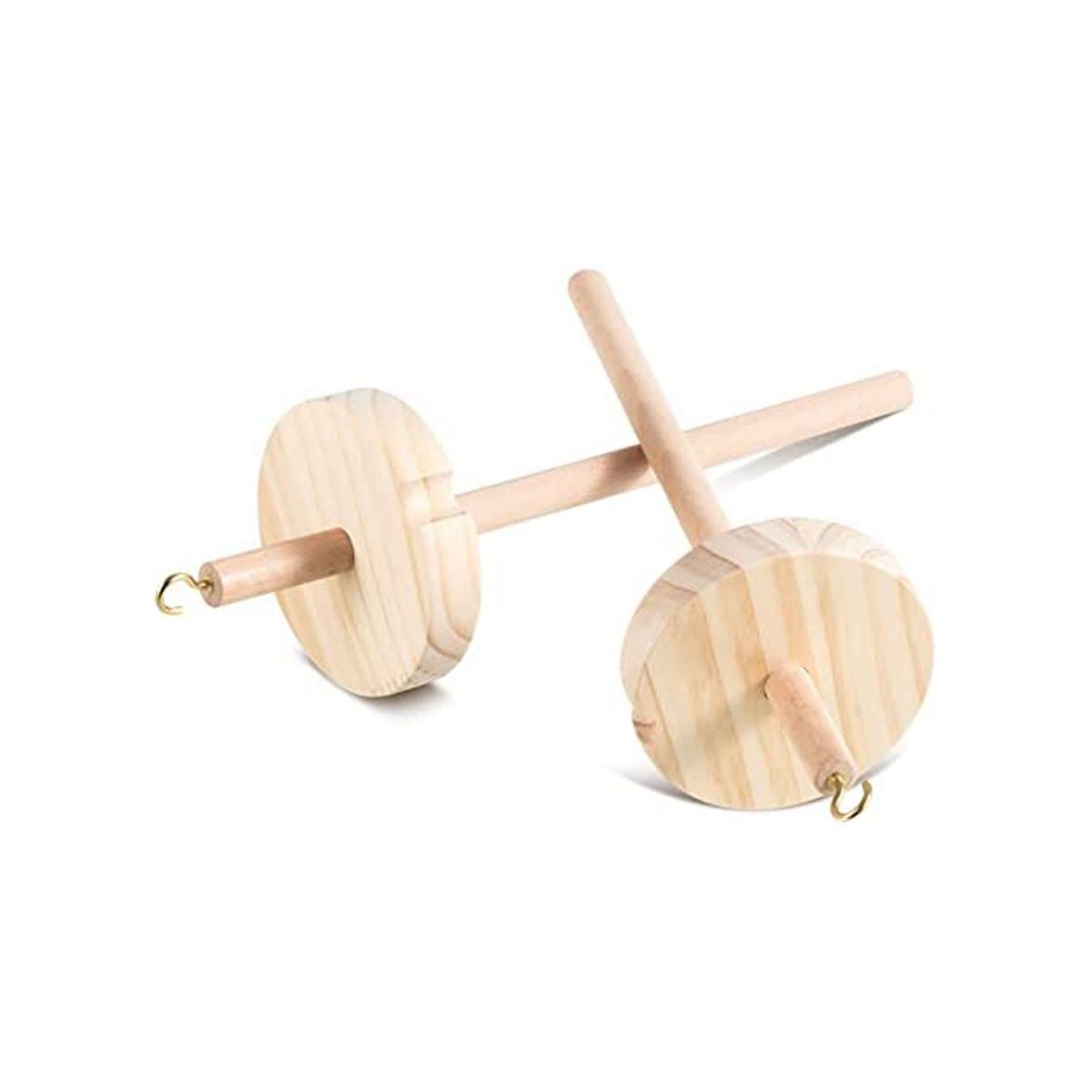 2Pc DIY Drop Spindle Top Whorl Yarn Spinner Hand Wooden Spinning Wheel for Yarn Making Yarn Spindle for Beginners Sewing