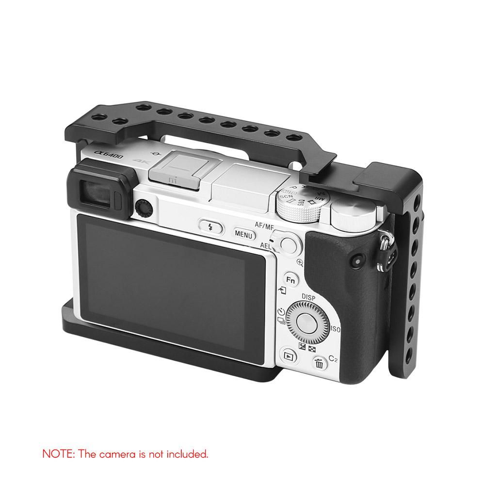 Andoer Camera Cage Video Film Movie Making Stabilizer Aluminum Alloy 1/4 Inch Screw with Cold Shoe Mount for Sony A6500/A6400/A6300/A6000 Camera
