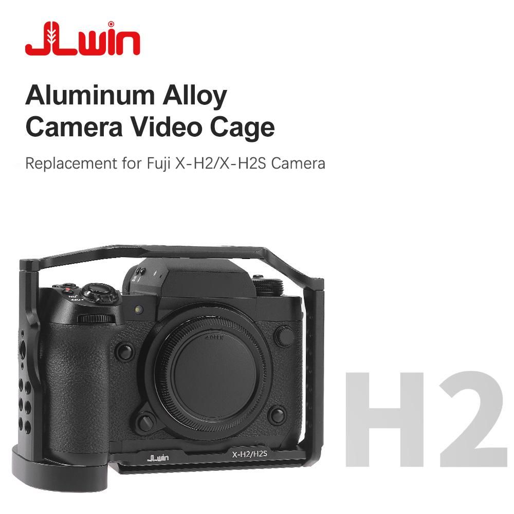 JLwin Protective Camera Cage Aluminum Alloy with Cold Shoe Mount Magnetic Wrench Slot Numerous 1/4in And 3/8in Threaded Holes Compatible with FUJIFILM X-H2/X-H2S Camera