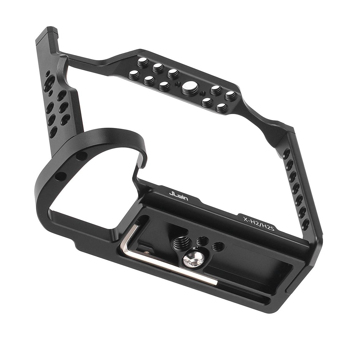 JLwin Protective Camera Cage Aluminum Alloy with Cold Shoe Mount Magnetic Wrench Slot Numerous 1/4in And 3/8in Threaded Holes Compatible with FUJIFILM X-H2/X-H2S Camera
