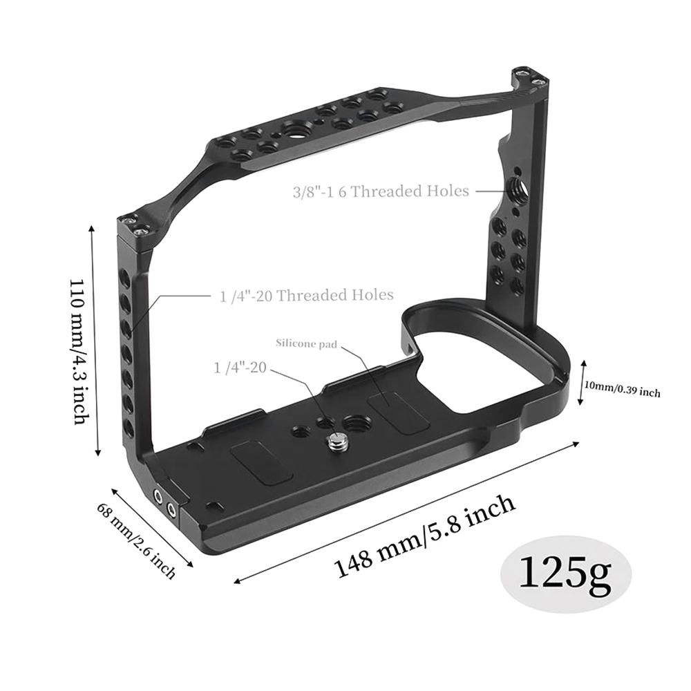 JLwin Protective Camera Cage Aluminum Alloy with Cold Shoe Mount Magnetic Wrench Slot Numerous 1/4in And 3/8in Threaded Holes Compatible with FUJIFILM X-H2/X-H2S Camera