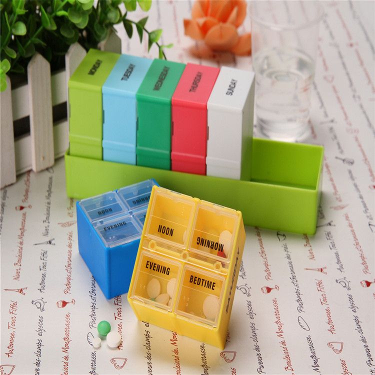 The Largest 28-grid Pill Box Color Pill Boxes 7 4-grid Pill