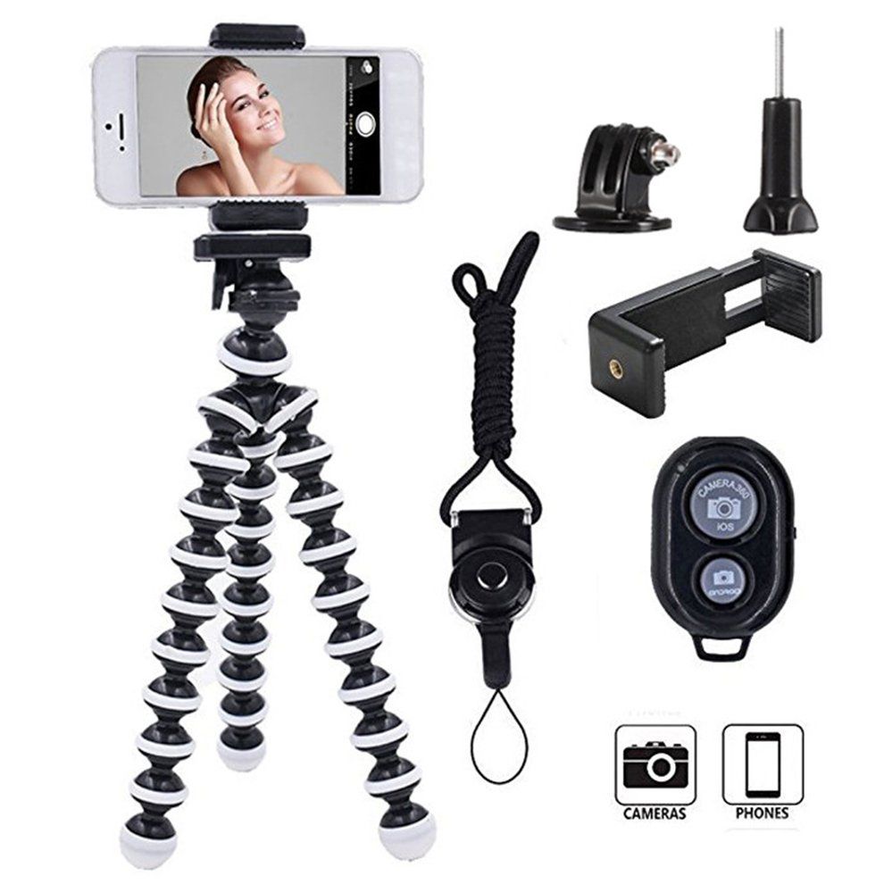 Octopus Flexible Tripod Mount Stand For GoPro Hero 7 6 5 Action Cam Holder Black
