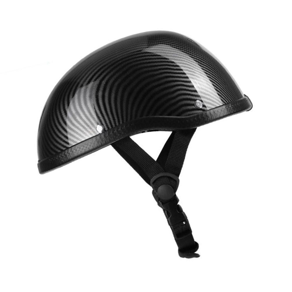 Retro Style Motorcycle Half Helmet ABS+Cotton Plastic Cap for Motorcyclist Biker Ridder Carbon striation (One Size)Universal Washable