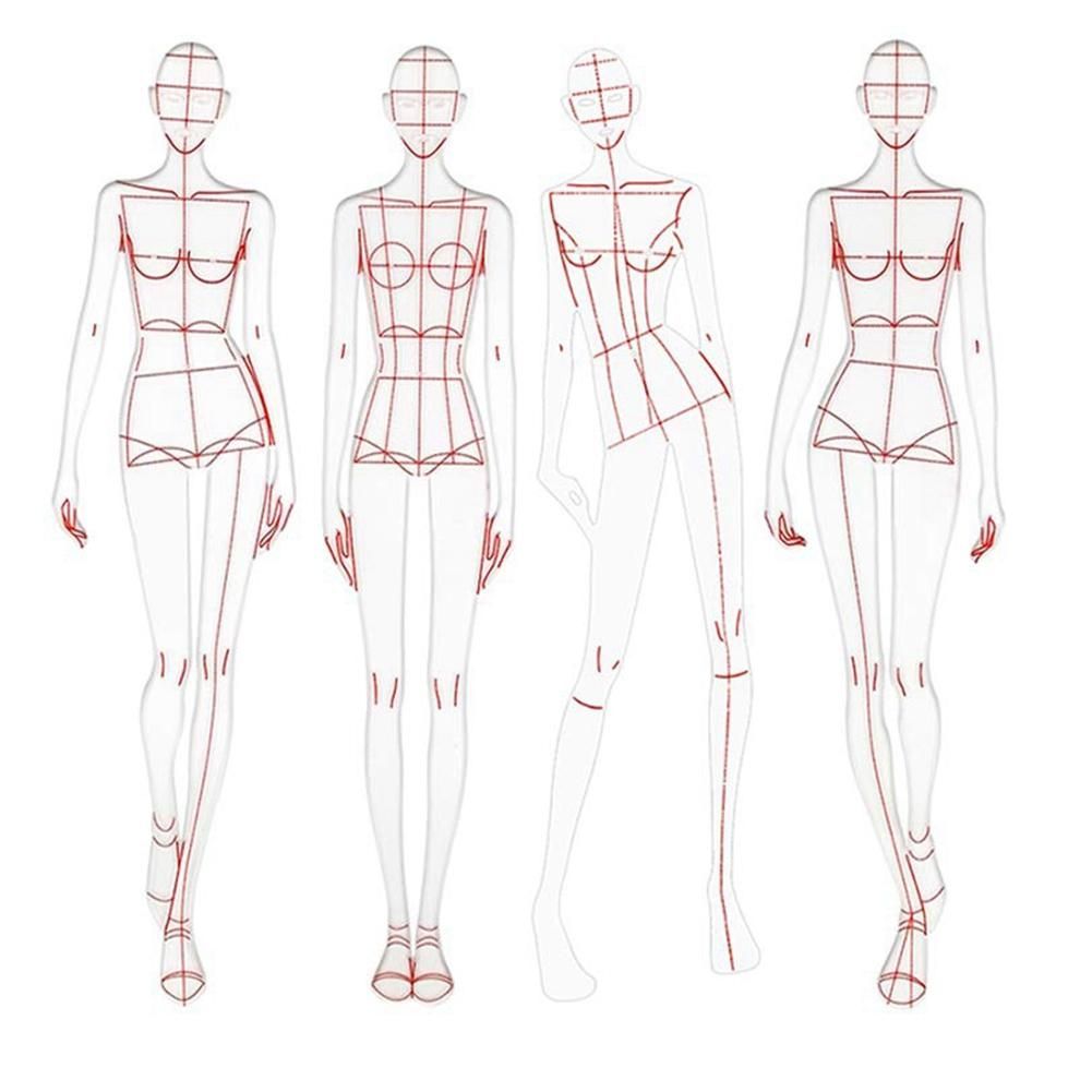 Fashion Illustration Rulers Sketching Templates Ruler Sewing Humanoid Patterns Design Clothing MeasuringType A