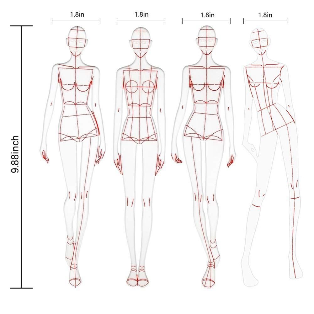 Fashion Illustration Rulers Sketching Templates Ruler Sewing Humanoid Patterns Design Clothing MeasuringType A