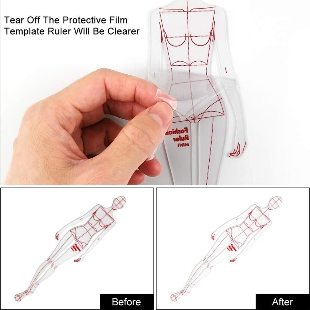 Fashion Illustration Rulers Sketching Templates Ruler Sewing Humanoid Patterns Design Clothing MeasuringType A