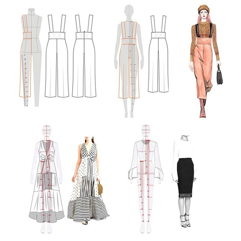 Fashion Illustration Rulers Sketching Templates Ruler Sewing Humanoid Patterns Design Clothing MeasuringType A