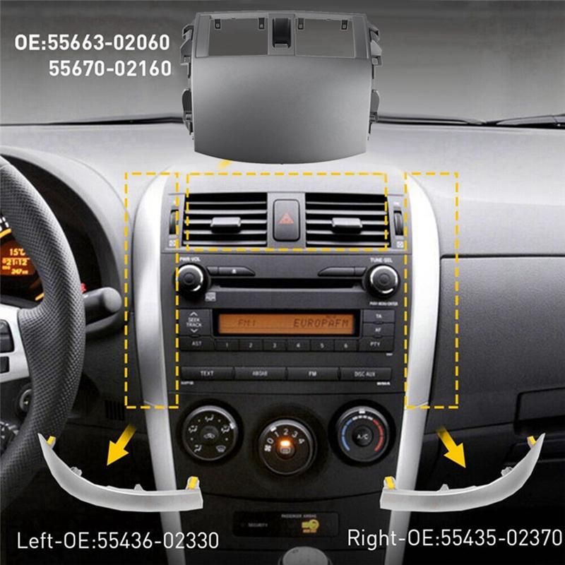 1Set Car Dashboard Air Conditioning Outlet Panel Cover Trim Strip for Toyota Corolla 2007-2013 Air Vent AC Trim Cover