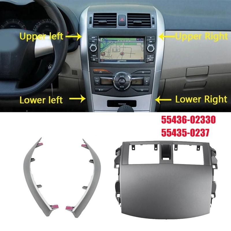 1Set Car Dashboard Air Conditioning Outlet Panel Cover Trim Strip for Toyota Corolla 2007-2013 Air Vent AC Trim Cover