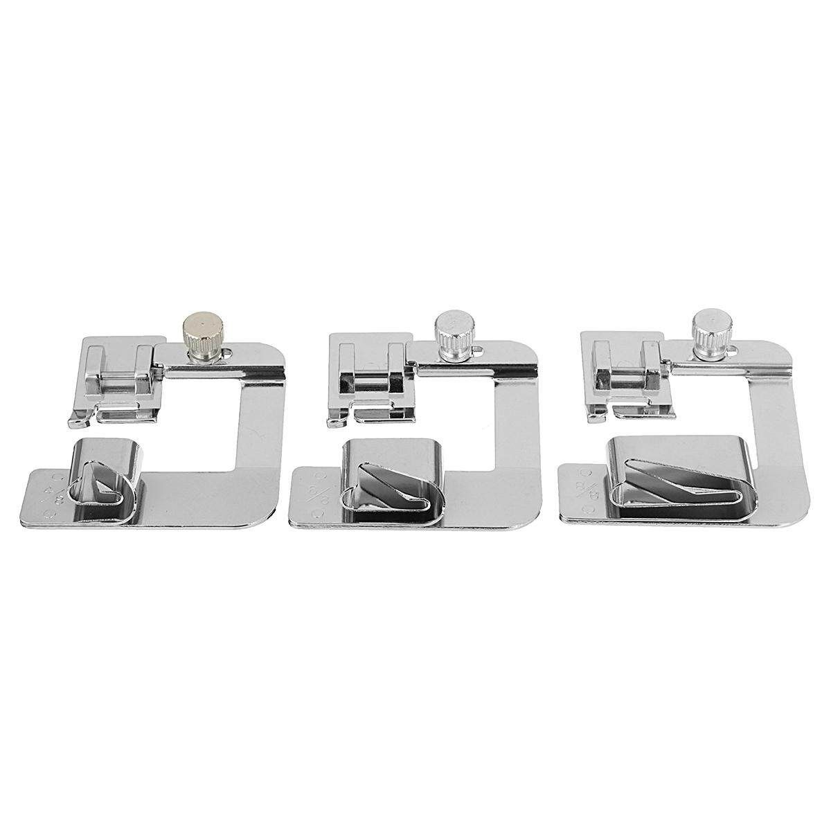 3Pcs Ruffler Wide ROLLED HEM SET 1/2" - 3/4" - 1" Sewing Machine Hemmer Foot