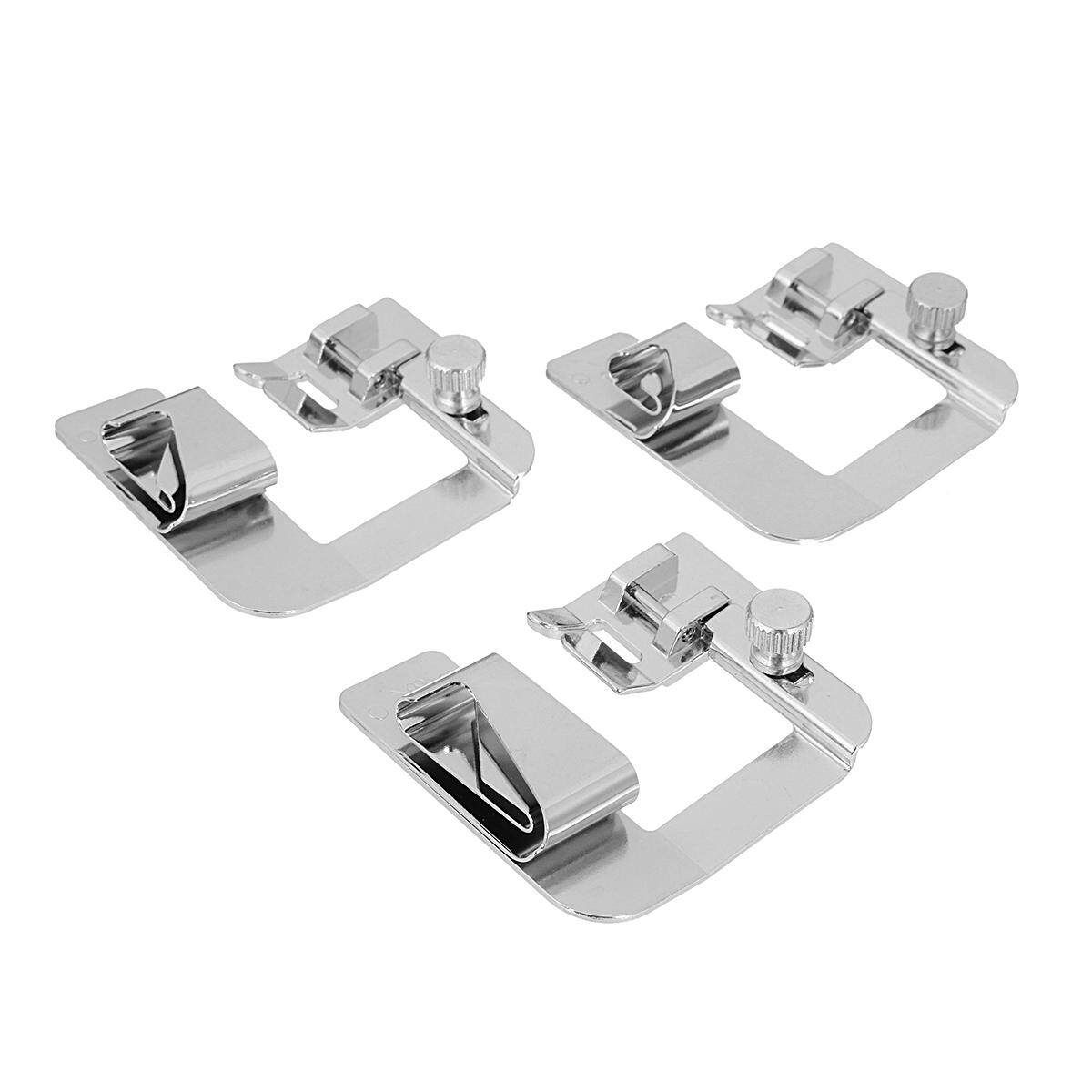 3Pcs Ruffler Wide ROLLED HEM SET 1/2" - 3/4" - 1" Sewing Machine Hemmer Foot