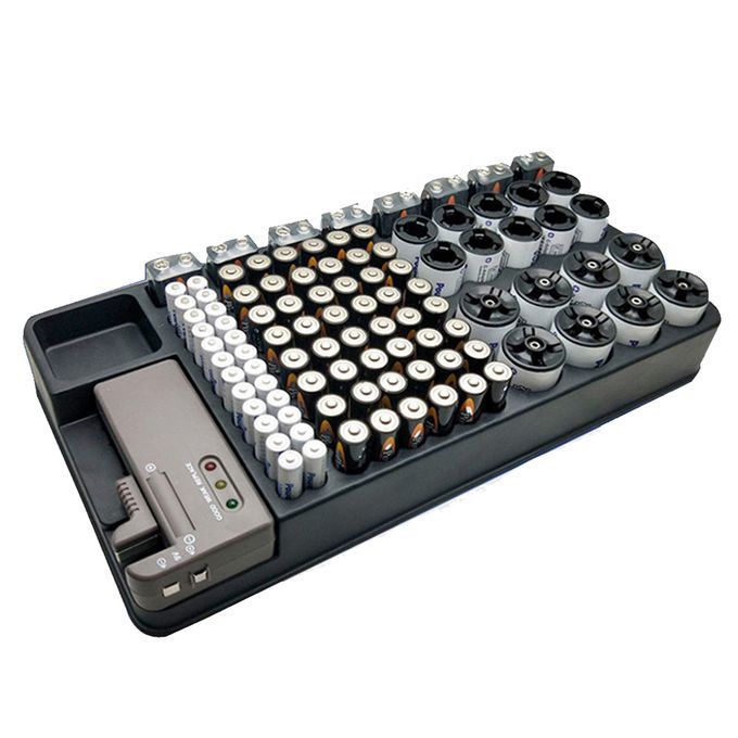 Battery Organizer Storage Case Holder With Battery  Tester-