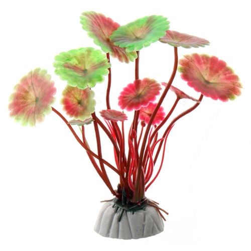 Best Quality 1 PC Plastic Lotus Leaf GrPlants Artificial Aquarium Decorations Plants Fish Tank GrFlower Ornament Decor Red