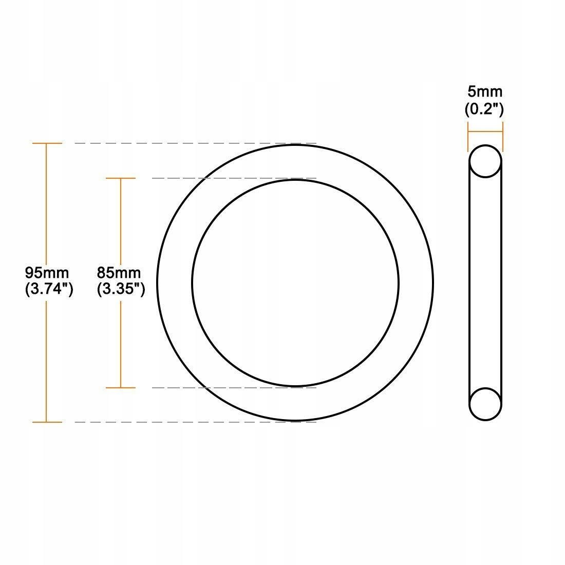 10pcs O-Rings Nitrile Rubber 85mm Inner Diameter 95mm OD 5mm Width Round Seal Gasket