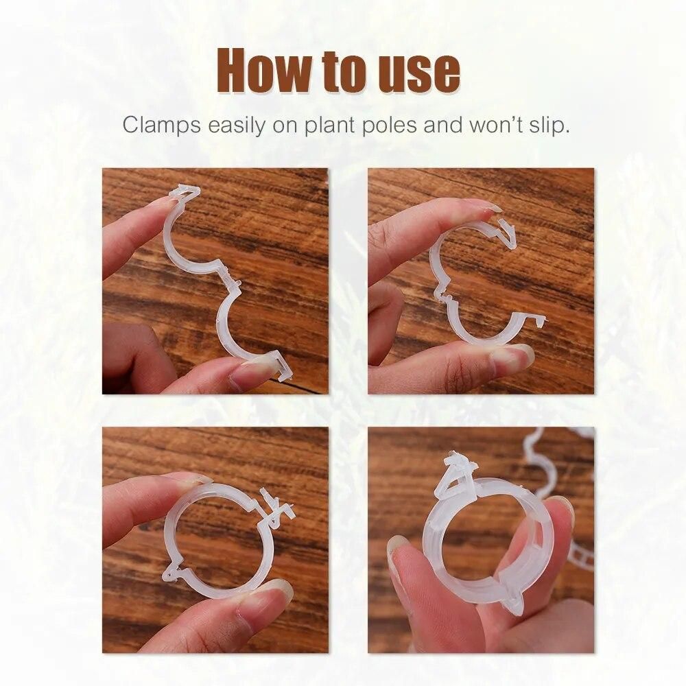 200/50Pcs Plastic Plant Support Clips Reusable Vine Protection Grafting Fixing Tool For Vegetable Tomato Garden Supplies