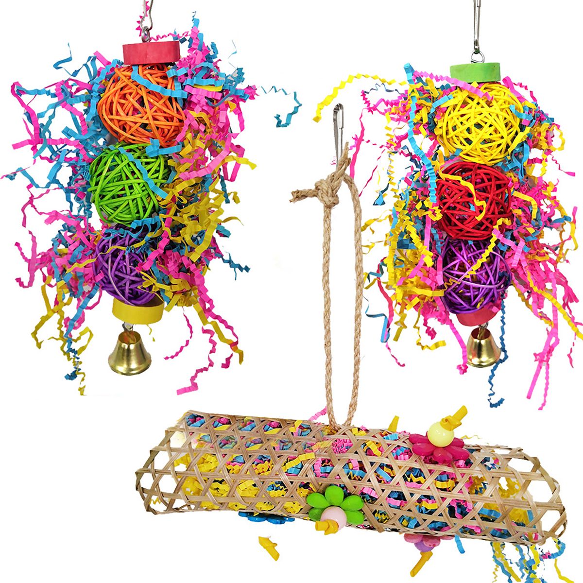 3pcs Bird Shredding Toys Bird Chewing Toys For Parakeets