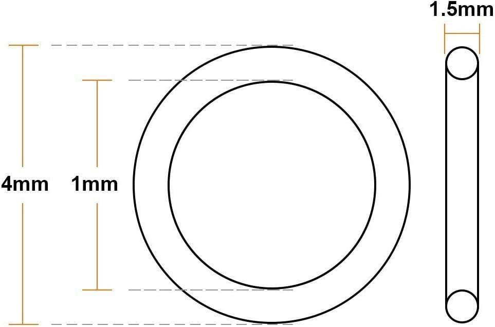 20 pcs Fluoride rubber O-rings 4 mm OD 1 mm ID 1.5 mm width metric FKM gasket