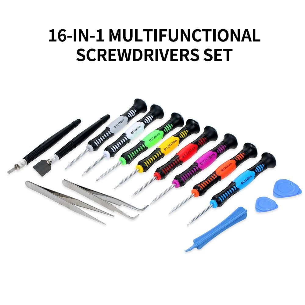 16-in-1 Multifunctional Dismantling Tools Screwdriver Set Repair Tool Kit for Laptop Mobile Phone Keyboard Game Console Glasses