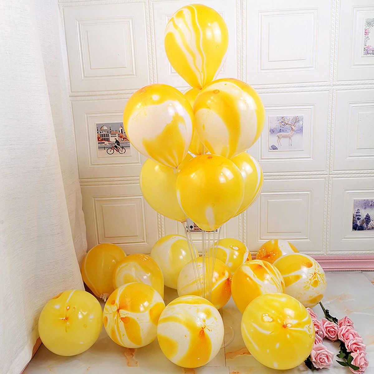 10PcsSet Birthday Party Balloon Wedding Birthday Party Latex Balloon Yellow