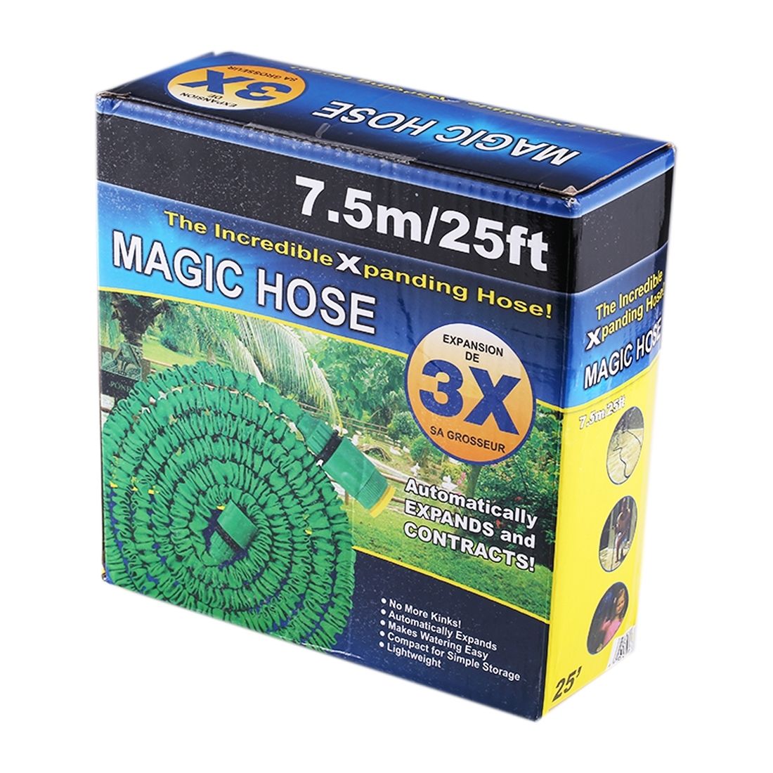 2.5m -7.5m Telescopic Pipe Expandable Magic Flexible Garden Watering Hose With Spray Gun Set(Blue)