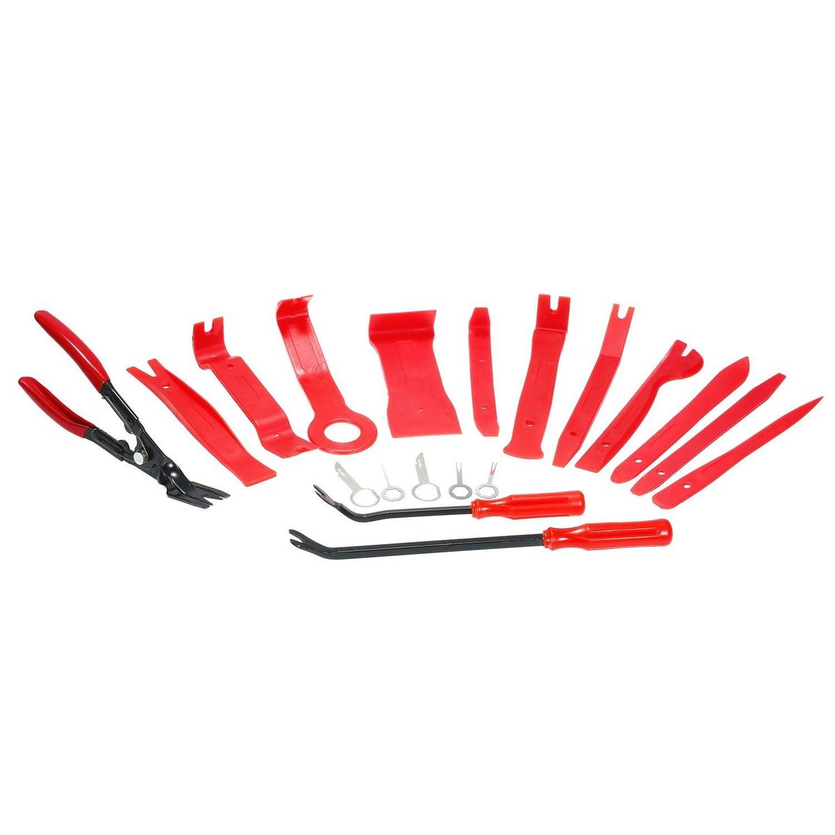 19pcs Auto Car Audio Radio Interior Door Panel DIY Plastic Demolition Installation Pry Tool Repair Hand Tools Kit Screwdriver Keys Pliers Remover
