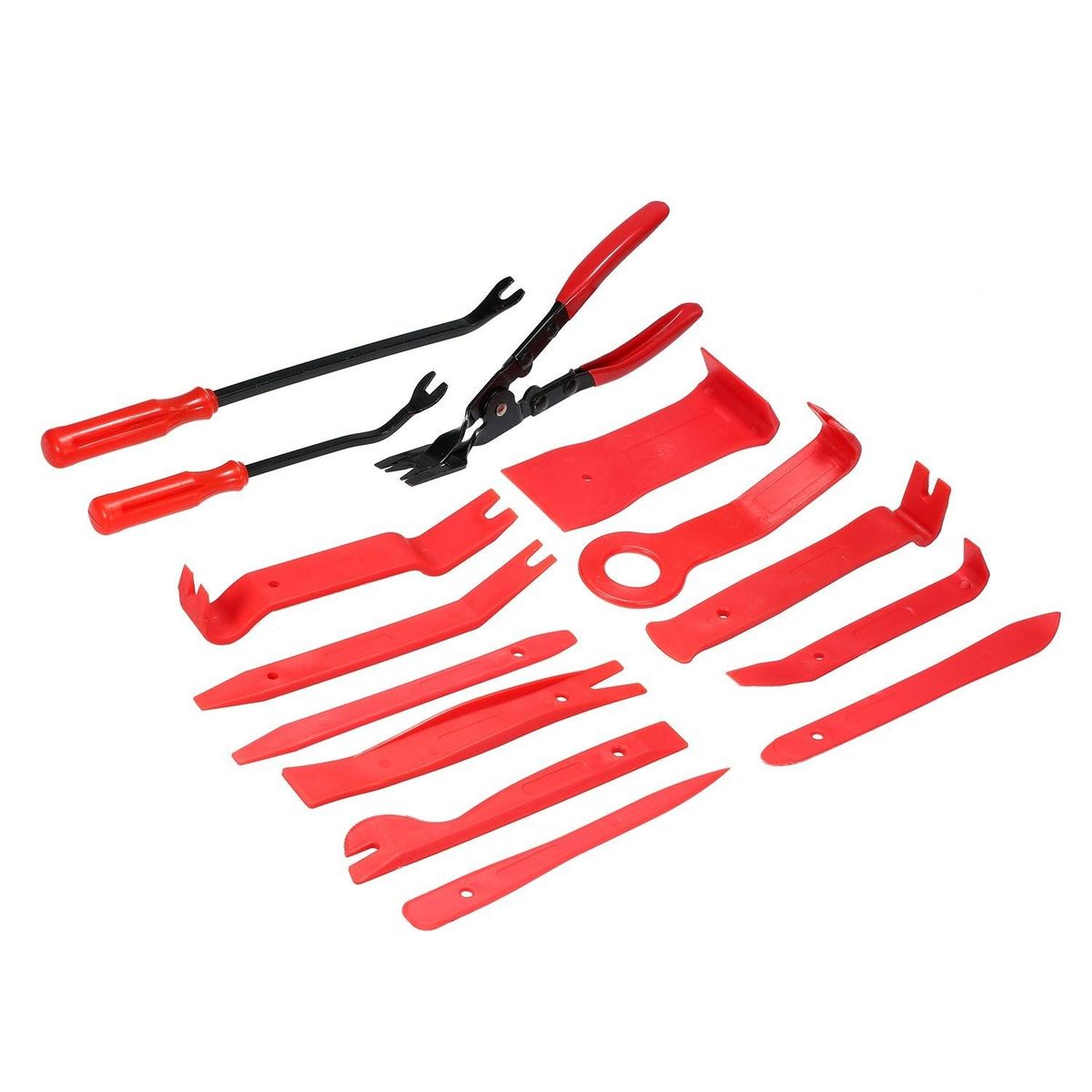 19pcs Auto Car Audio Radio Interior Door Panel DIY Plastic Demolition Installation Pry Tool Repair Hand Tools Kit Screwdriver Keys Pliers Remover