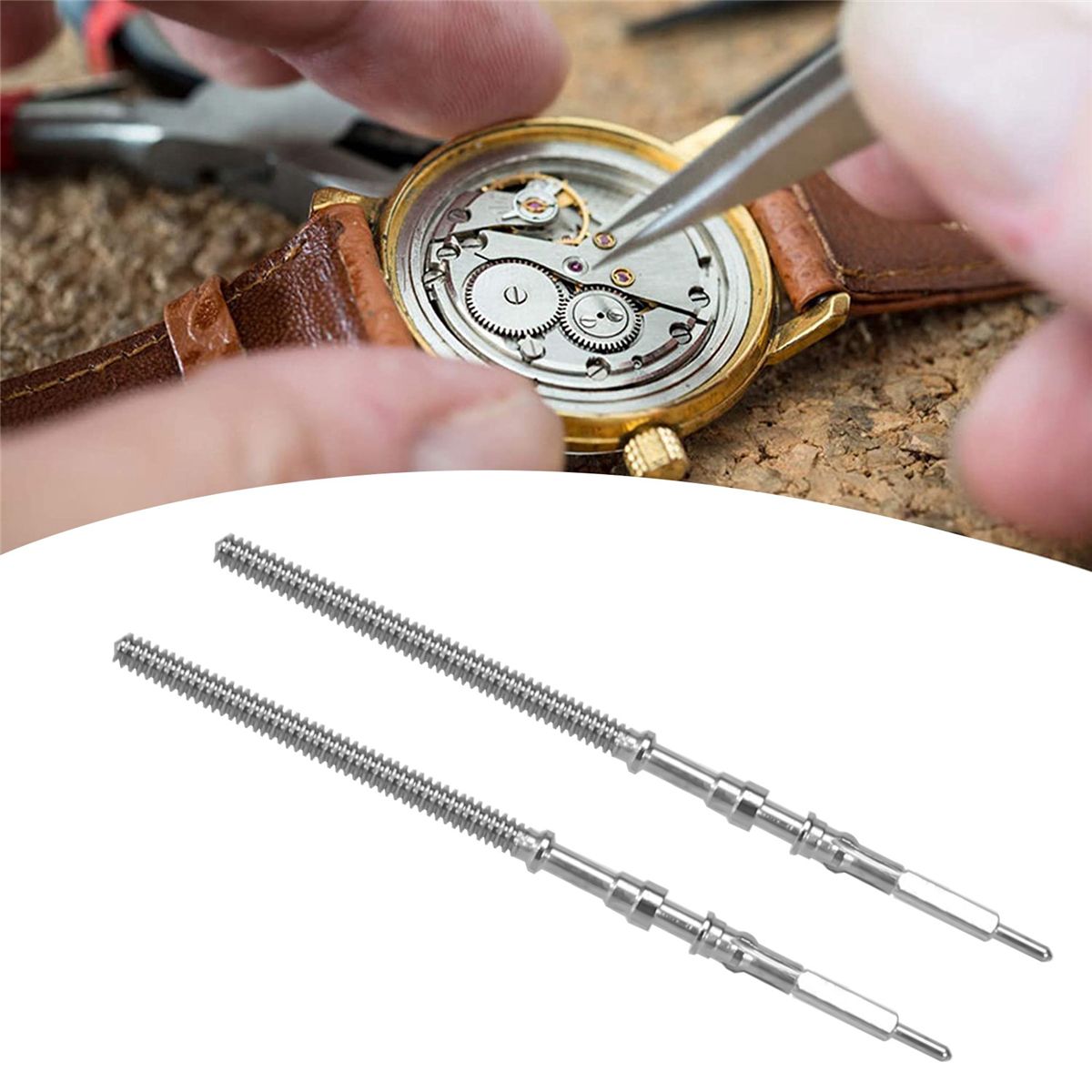 2PCS Watch Winding Stem Repment Wrist Watch Parts Accessories Used for NH35 NH36 Movement Movement Repair Tool Parts