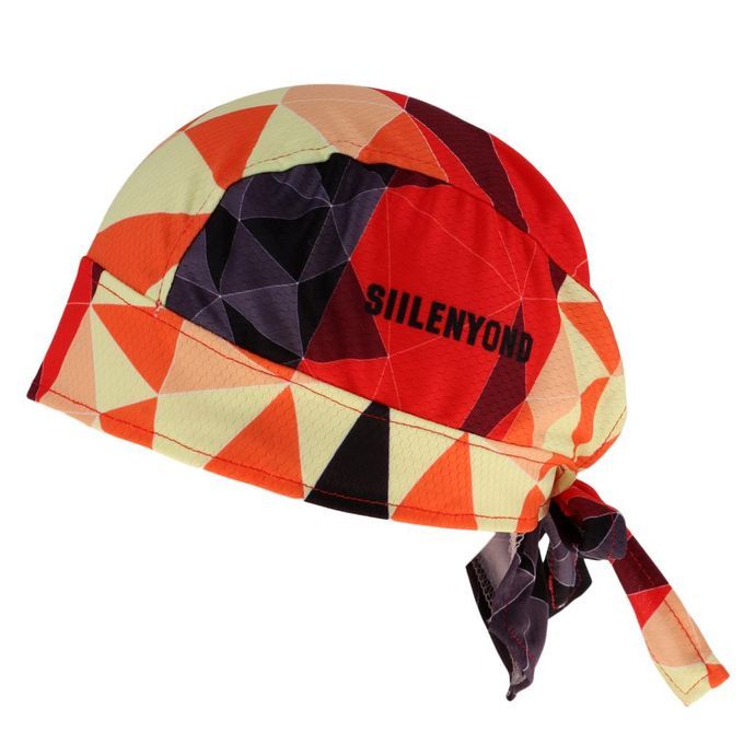 Adjustable Quick Dry Bandana Cycling Head Wrap Headwear Red Rhombic