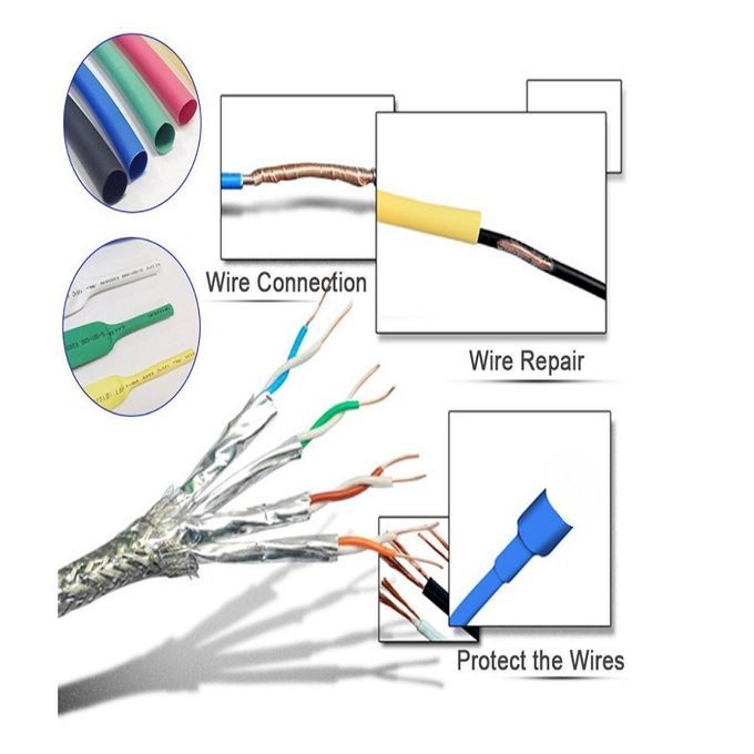 530 Pcs Polyolefin Heat Shrink Wire Wrap Electrical Connection Cable