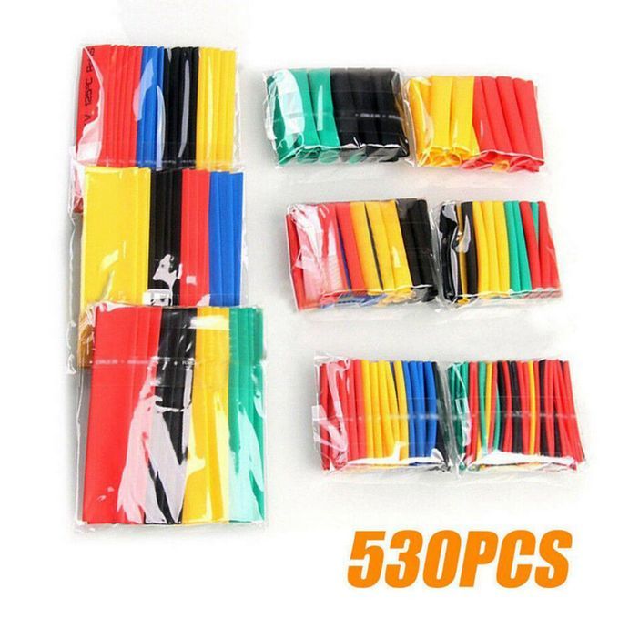 530 Pcs Polyolefin Heat Shrink Wire Wrap Electrical Connection Cable