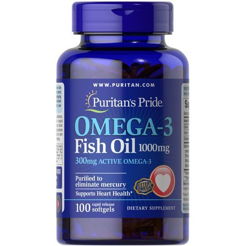 Omega-3 Fish Oil 1000 Mg, X100 Softgels