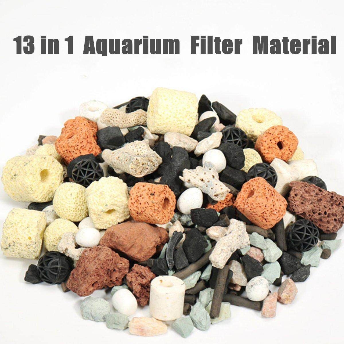 4 Set Of 500g 13 In 1 Aquarium Fish Tank Pond Rings Bio Balls Filter Media Bag