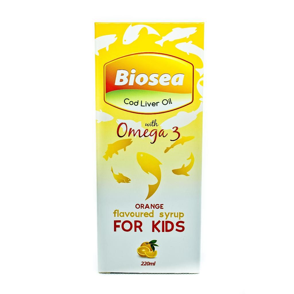 Biosea Cod Liver Oil + Omega 3 (Orange Flavoured) - 220ml
