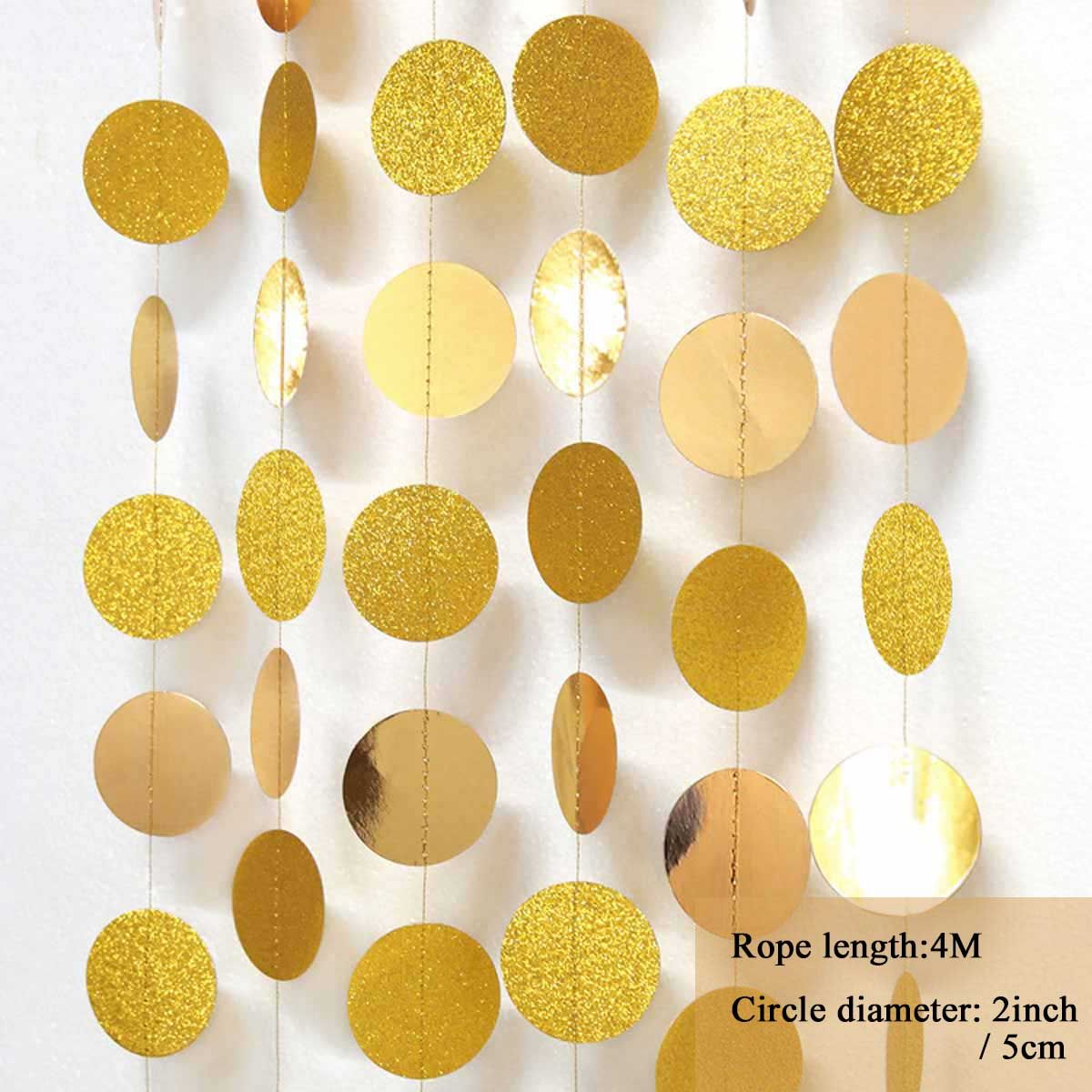 4M Glitter Paper Banner Happy Birthday Party Decoration First 1st-gold B
