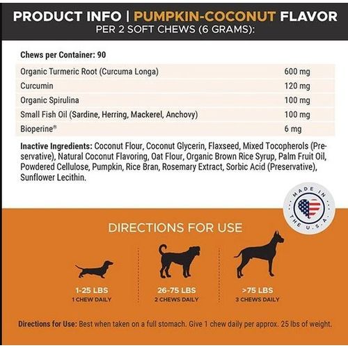 Dog Turmeric Joint Health Chews For 90 Count