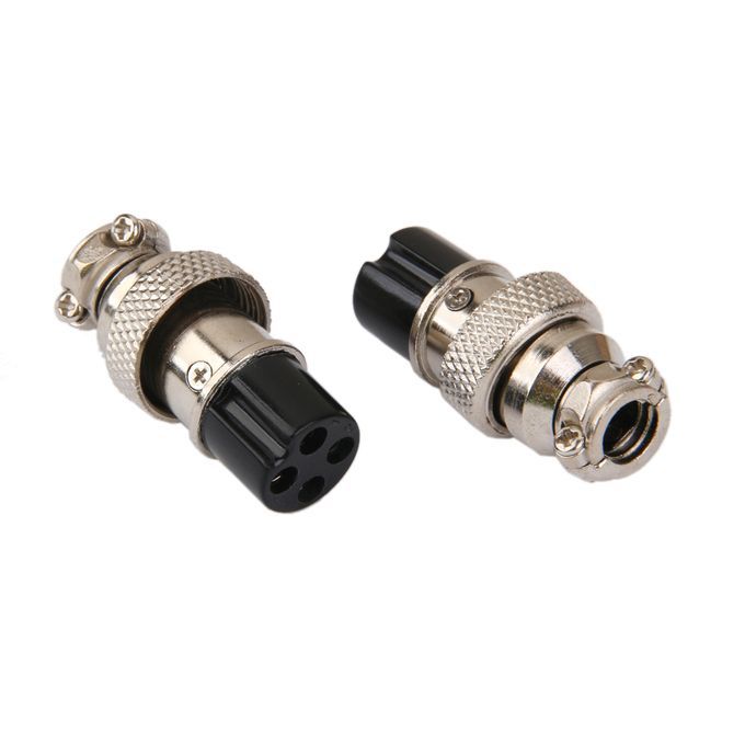 2 Sets 4-Pin 16mm Aviation Plug Male+Female Metal Panel Installation