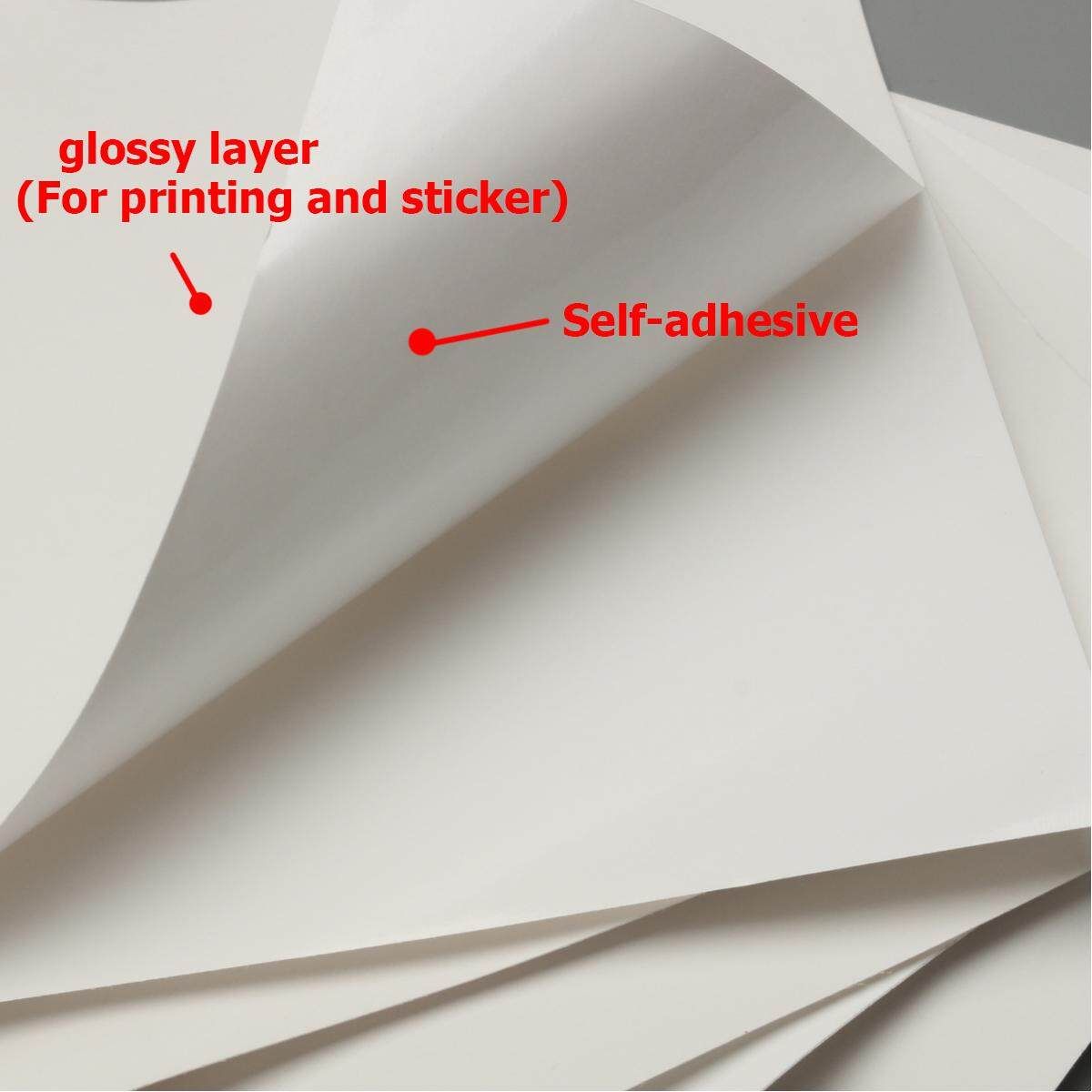 50X A4 White Glossy Self-adhesive Sticker Sticky Back Label Printing Paper Sheet