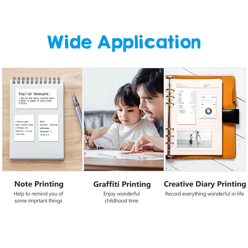 Kids Mini Pocket Printer Portable Thermal Printer Multifunctional BT Printer with Cute Panda Appearance Printing Paper for Study Note Photo Web Document Printing