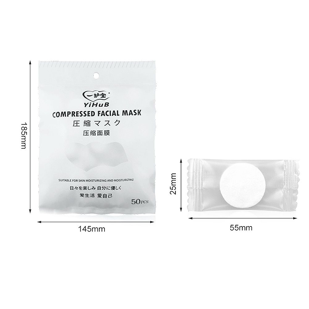 50pcs Compressed Facial Mask Paper Disposable Masks Cotton