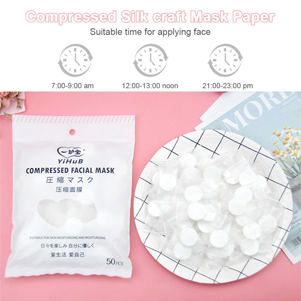 50pcs Compressed Facial Mask Paper Disposable Masks Cotton