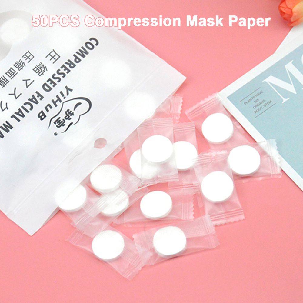 50pcs Compressed Facial Mask Paper Disposable Masks Cotton