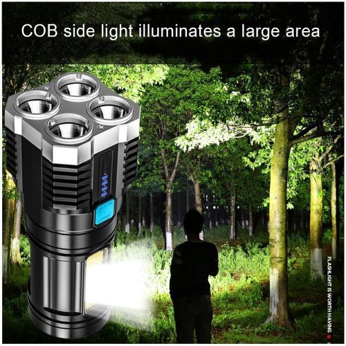 4 Core Super Bright Rechargeable Multifunction Outdoor Flashlight