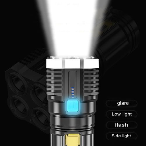 4 Core Super Bright Rechargeable Multifunction Outdoor Flashlight