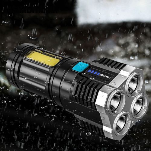 4 Core Super Bright Rechargeable Multifunction Outdoor Flashlight