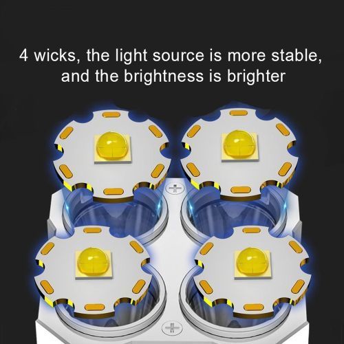 4 Core Super Bright Rechargeable Multifunction Outdoor Flashlight
